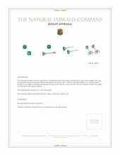 0.46 Ct.Tw. Emerald Studs Earrings, 14K White Gold Appraisal