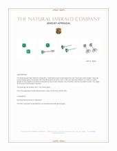 0.46 Ct.Tw. Emerald Studs Earrings, 14K White Gold Appraisal