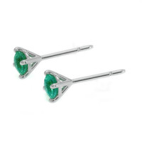 0.46 Ct.Tw. Emerald Studs Earrings, 14K White Gold Image