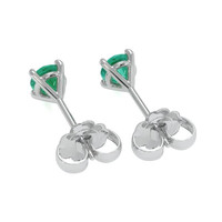 0.46 Ct.Tw. Emerald Studs Earrings, 14K White Gold Image