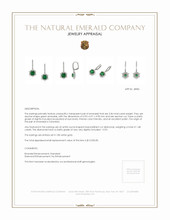 3.36 Ct.Tw.Total Carat Weight Emerald Natural Diamond Earrings, 18K White Gold Appraisal