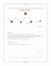 0.30 Ct. Emerald Solitaire Necklace, 14K White Gold Appraisal