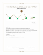 0.30 Ct. Emerald Solitaire Necklace, 14K Yellow Gold Appraisal