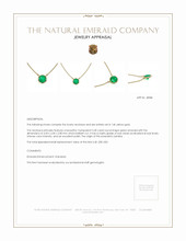 0.30 Ct. Emerald Solitaire Necklace, 14K Yellow Gold Appraisal
