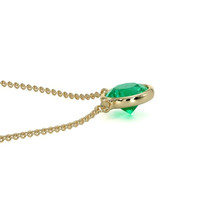 0.30 Ct. Emerald Solitaire Necklace, 14K Yellow Gold Image