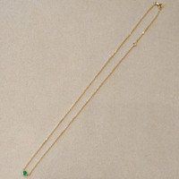 0.30 Ct. Emerald Solitaire Necklace, 14K Yellow Gold Life Style