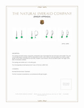 0.60 Ct.Tw. Emerald Drops Earrings, 14K White Gold Appraisal