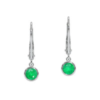 0.60 Ct.Tw. Emerald Drops Earrings, 14K White Gold Video