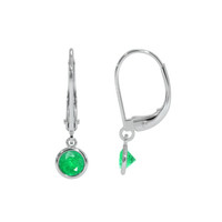 0.60 Ct.Tw. Emerald Drops Earrings, 14K White Gold Image