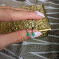 0.60&nbsp;Ct.Tw.Total Carat Weight Emerald Bezel Earrings, 14K White Gold Life Style