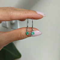 0.60&nbsp;Ct.Tw.Total Carat Weight Emerald Bezel Earrings, 14K White Gold Life Style