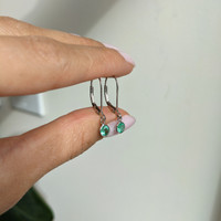 0.60&nbsp;Ct.Tw.Total Carat Weight Emerald Bezel Earrings, 14K White Gold Life Style