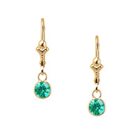 0.60 Ct.Tw. Emerald 14K Yellow Gold earring