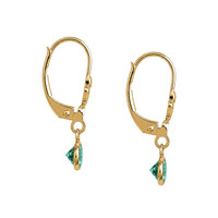 0.60&nbsp;Ct.Tw.Total Carat Weight Emerald Bezel Earrings, 14K Yellow Gold Image