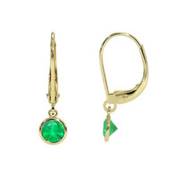 0.60 Ct.Tw. Emerald Drops Earrings, 14K Yellow Gold Image