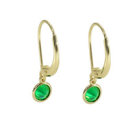 0.60 Ct.Tw. Emerald Drops Earrings, 14K Yellow Gold Image