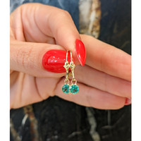 0.60 Ct.Tw.Total Carat Weight Emerald Bezel Earrings, 14K Yellow Gold Life Style
