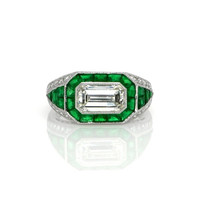 1.20 Ct. Emerald and Diamond Ring - Platinum 950 Video