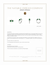 1.36 Ct. Emerald Natural Diamond Accent Stones Ring, Platinum 950 Appraisal