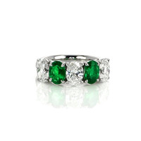 1.36 Ct. Emerald Natural Diamond Accent Stones Ring, Platinum 950 Video
