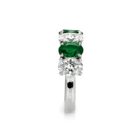 1.36 Ct. Emerald Natural Diamond Accent Stones Ring, Platinum 950 Image