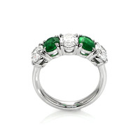 1.36 Ct. Emerald Natural Diamond Accent Stones Ring, Platinum 950 Image