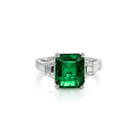 2.93 Ct. Emerald and Diamond Ring, Platinum 950 Video