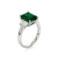 2.93 Ct. Emerald and Diamond Ring, Platinum 950 Image
