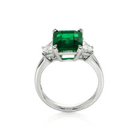 2.93 Ct. Emerald and Diamond Ring, Platinum 950 Image
