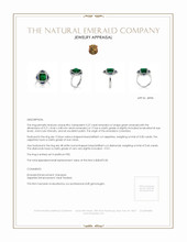 3.27 Ct. Emerald Natural Diamond Pave Ring, Platinum 950 Appraisal