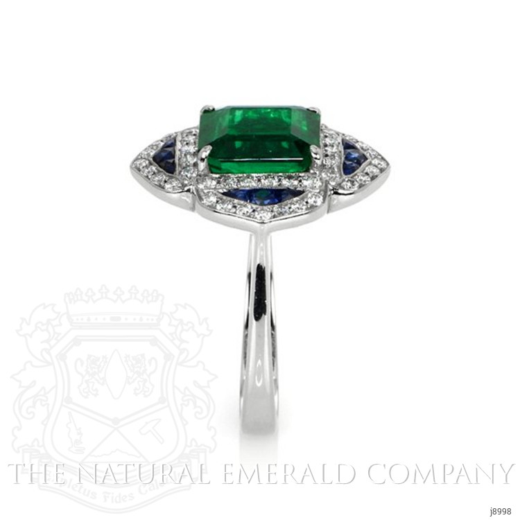 3.27 Ct. Emerald Natural Diamond Pave Ring, Platinum 950