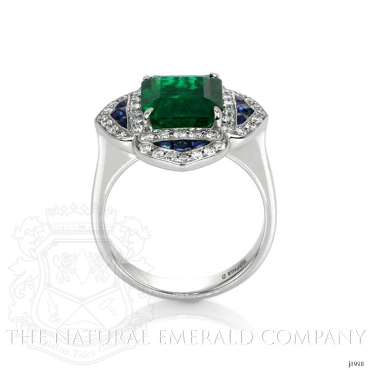 3.27 Ct. Emerald Natural Diamond Pave Ring, Platinum 950