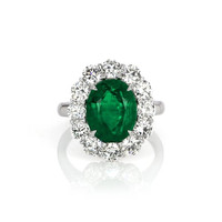 4.33 Ct. Emerald and Diamond Ring, Platinum 950 Video