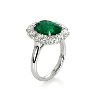 4.33 Ct. Emerald and Diamond Ring, Platinum 950 Image