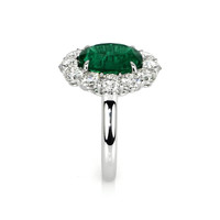 4.33 Ct. Emerald and Diamond Ring, Platinum 950 Image