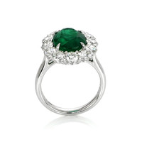 4.33 Ct. Emerald and Diamond Ring, Platinum 950 Image