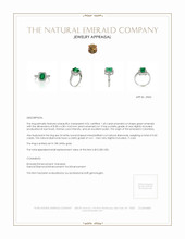 1.60 Ct. Emerald Natural Diamond Pave Ring, 18K White Gold Appraisal