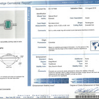 1.60 Ct. Emerald Natural Diamond Pave Ring, 18K White Gold Scan Report
