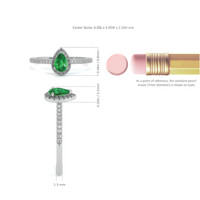 0.35 Ct. Emerald Natural Diamond Pave Ring, 18K White Gold Image