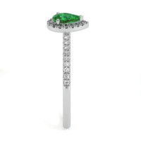 0.35 Ct. Emerald Natural Diamond Pave Ring, 18K White Gold Image