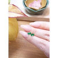 1.00 Ct.Tw. Emerald Natural Diamond Halo Earrings, 18K White Gold Life Style