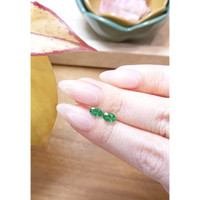 1.00 Ct.Tw. Emerald Natural Diamond Halo Earrings, 18K White Gold Life Style