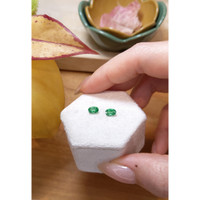 1.00 Ct.Tw. Emerald Natural Diamond Halo Earrings, 18K White Gold Life Style