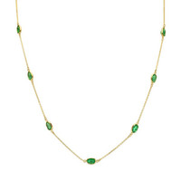 5.02 Ct. Emerald Bezel Necklace, 18K Yellow Gold Video