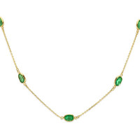 5.02 Ct. Emerald Bezel Necklace, 18K Yellow Gold Image