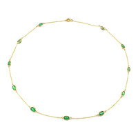 5.02 Ct. Emerald Bezel Necklace, 18K Yellow Gold Image