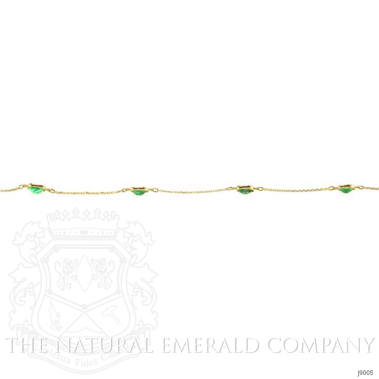 5.02 Ct. Emerald Bezel Necklace, 18K Yellow Gold