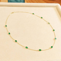 5.02 Ct. Emerald Bezel Necklace, 18K Yellow Gold Life Style