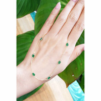 5.02 Ct. Emerald Bezel Necklace, 18K Yellow Gold Life Style