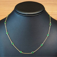 5.02 Ct. Emerald Bezel Necklace, 18K Yellow Gold Life Style